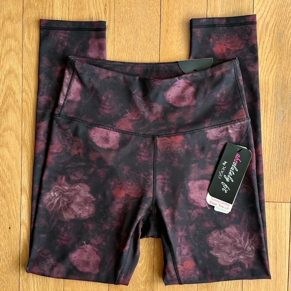 NEW Absolutely Fit Athletic Dark Floral Leggings